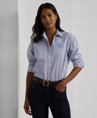 Lauren Ralph Lauren Petite Relaxed Fit Striped Broadcloth Shirt Macy s