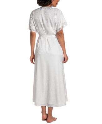 Women's Satin Jacquard Lace-Trim Robe