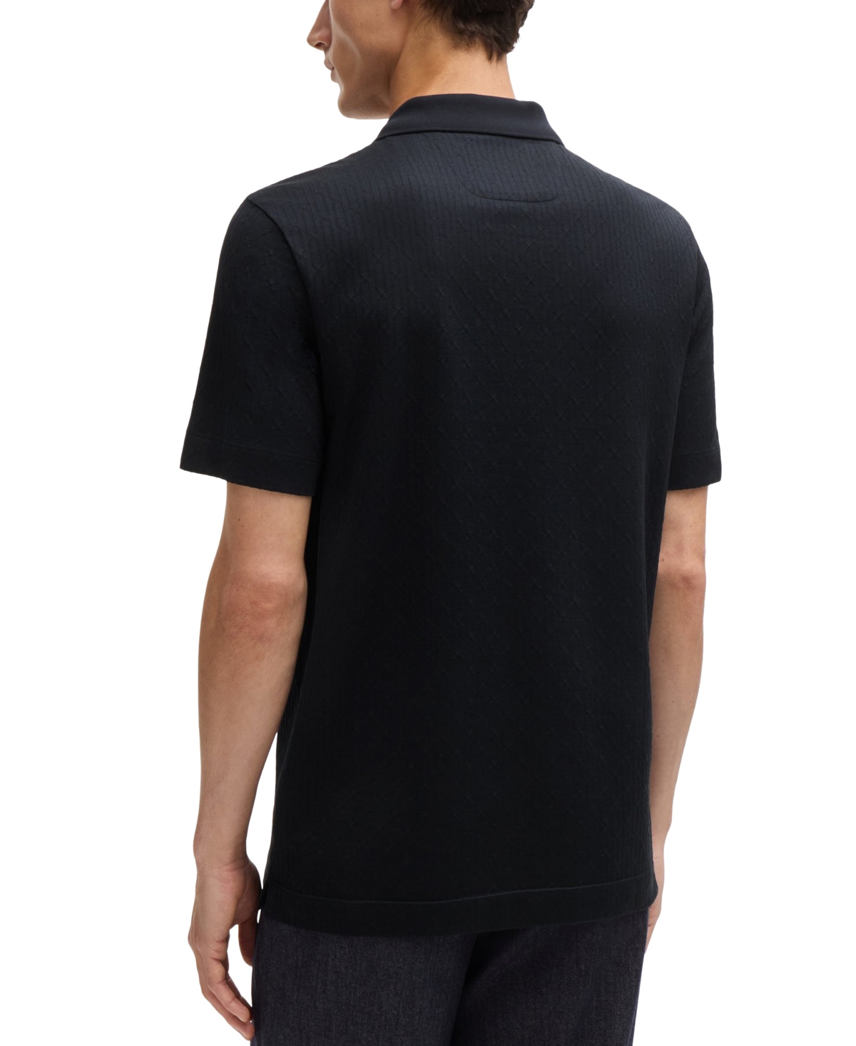 Boss by Hugo Boss Men's Quilted Cotton and Silk Regular-Fit Polo Shirt