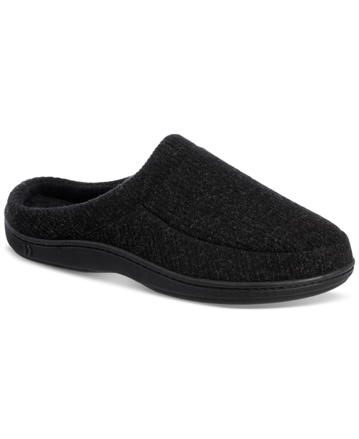 Men's Heathered Cord Knit Jermaine Clog Slipper with Micro Terry Lining - Black
