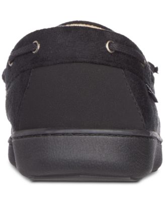 Men's Water Repellent Microsuede Carter Boater Moccasin Slipper with Memory Foam 