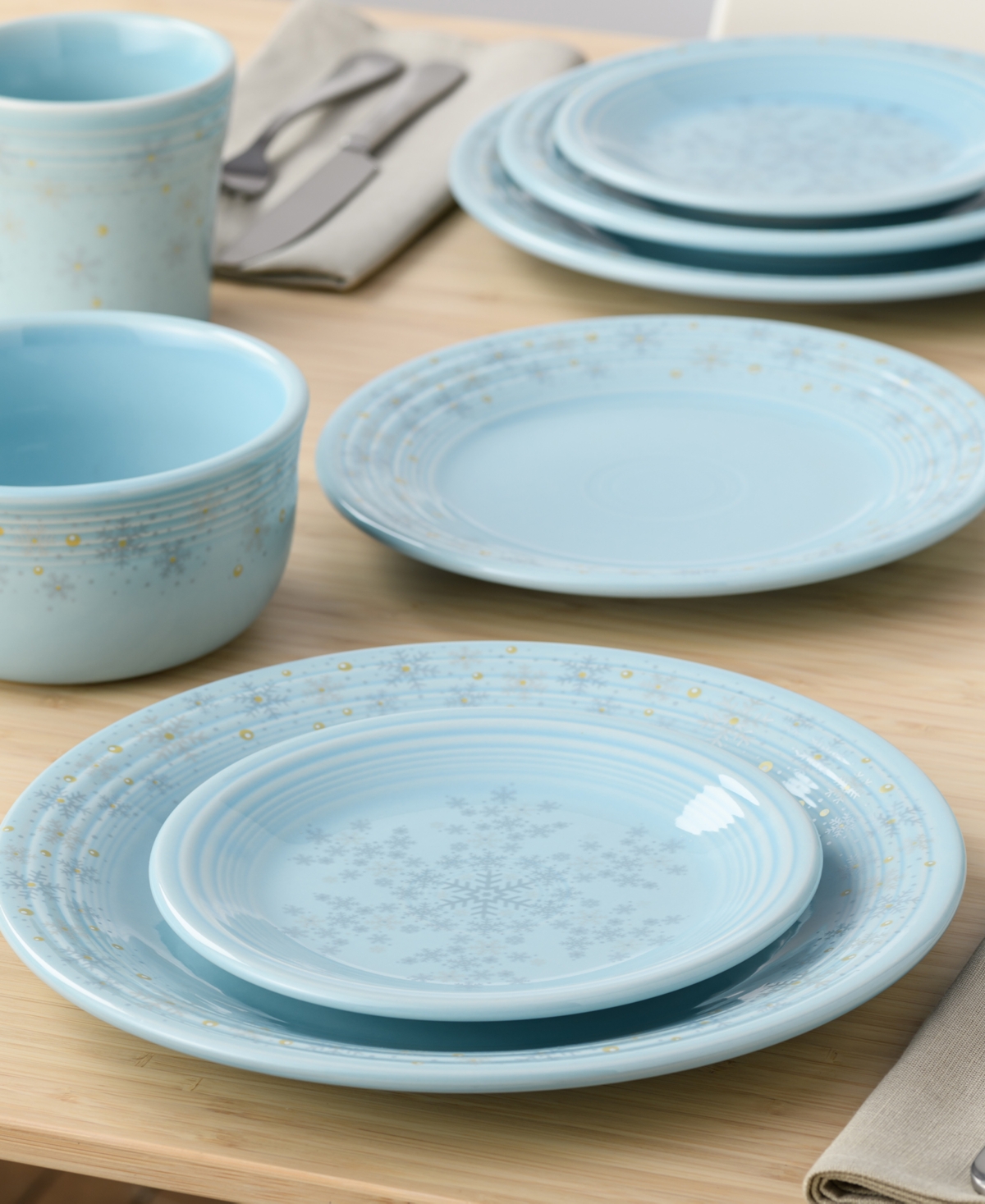 Fiesta Sky Snowflake Classic Salad Plate, Exclusively At Macy's In Open Blue