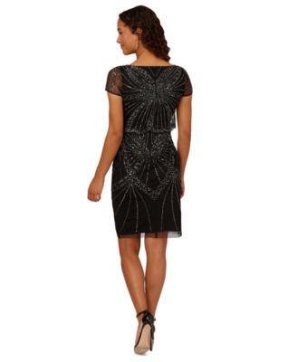 adrianna papell little black dress Adrianna Papell AP1E200023 Short Sleeveless Cocktail Party Dress