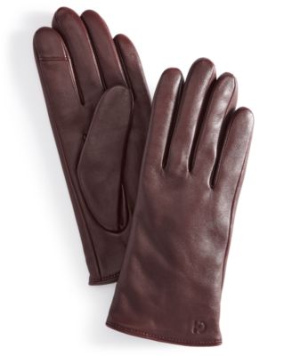 Leather Cashmere Blend Lined Basic Tech Tip Gloves