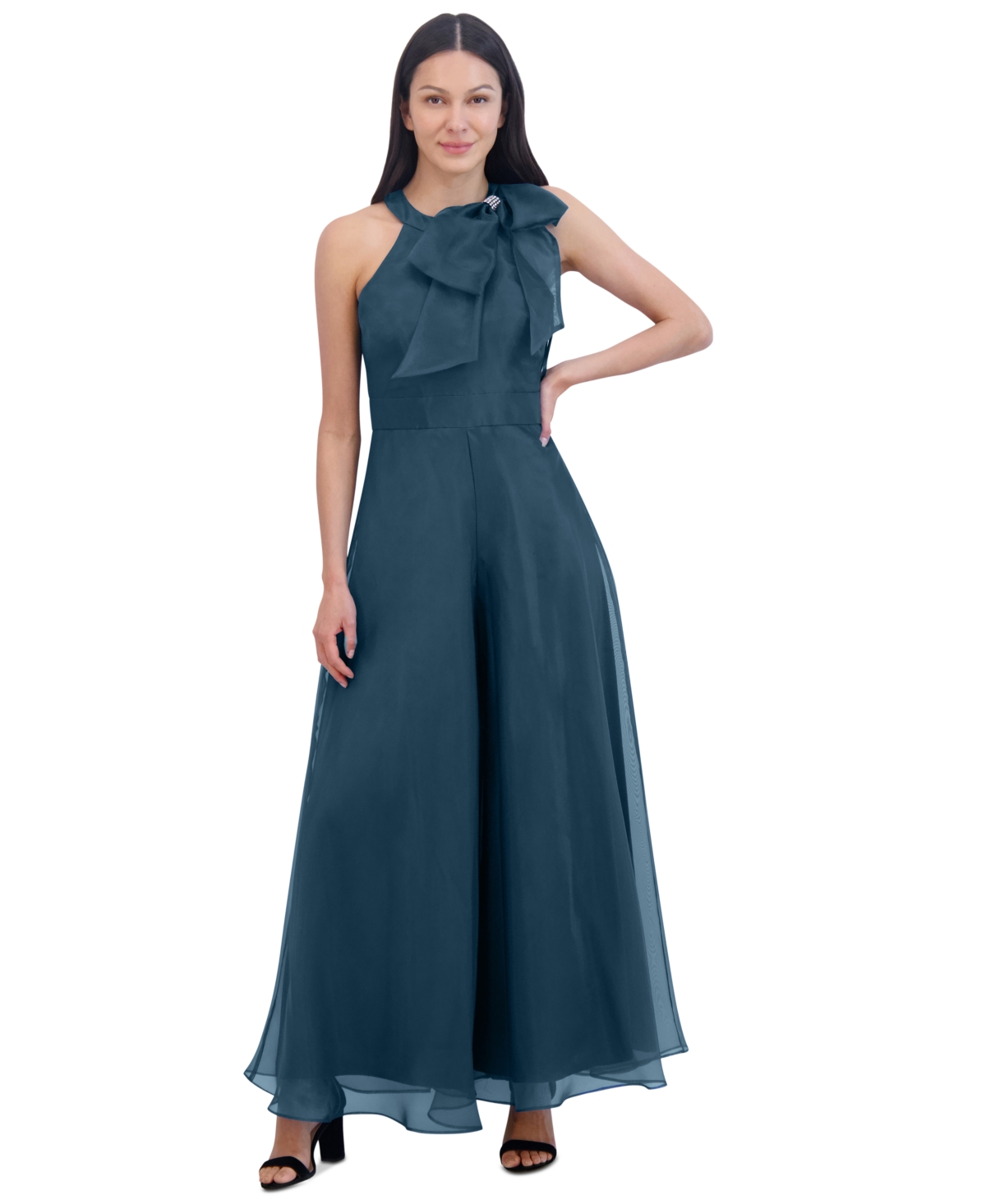 Eliza J Women's Bow-Neck Sleeveless Wide-Leg Jumpsuit
