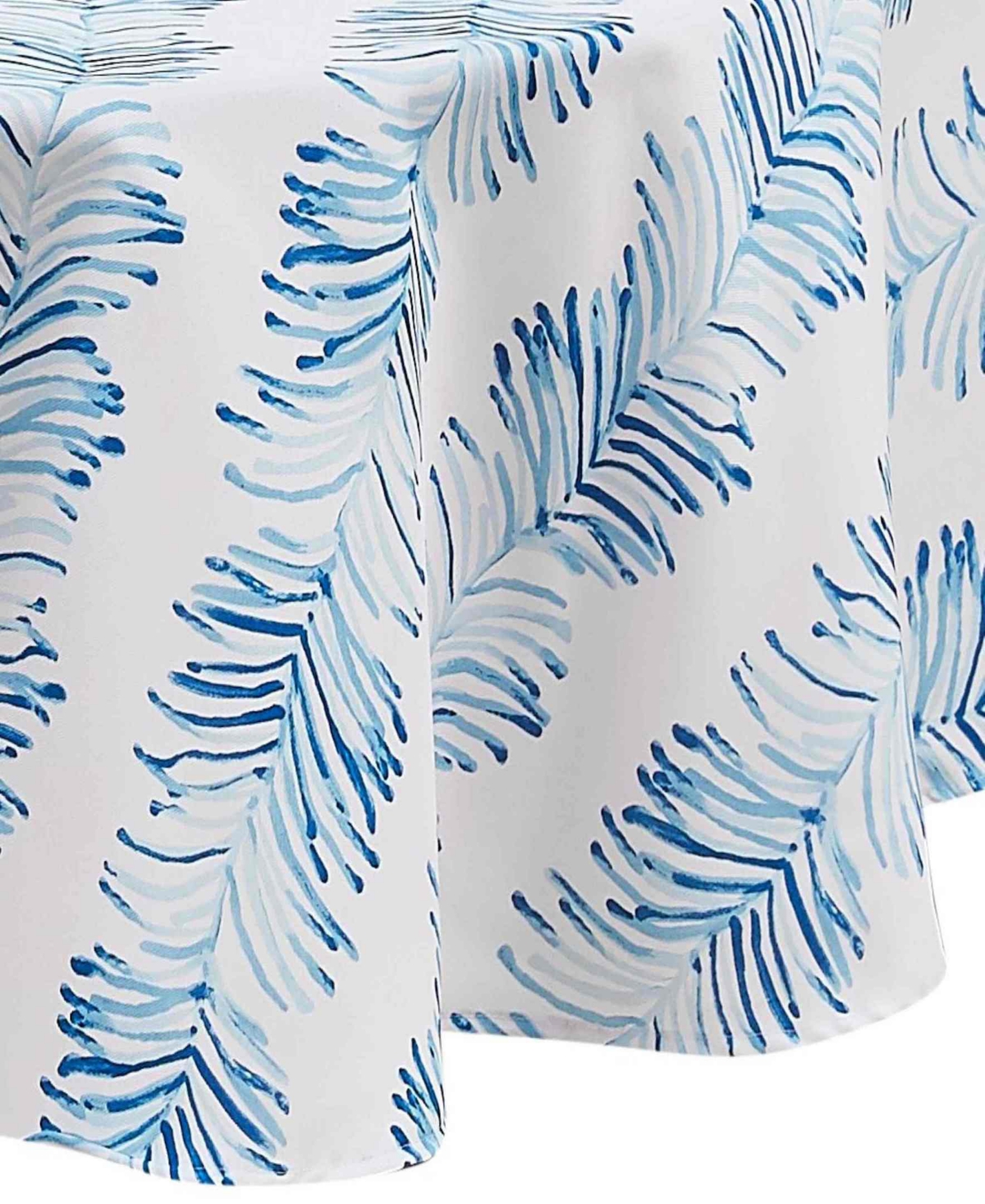 Avanti Seagrass Stripe Water-resistant Indoor And Outdoor Tablecloth, 70" Round In Blue