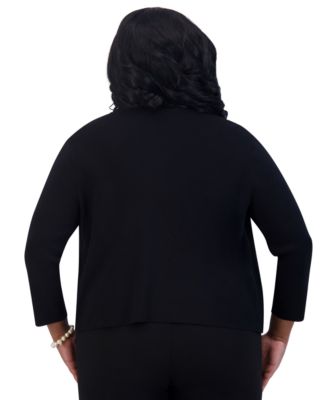 Women's Collarless Open-Front Cardigan