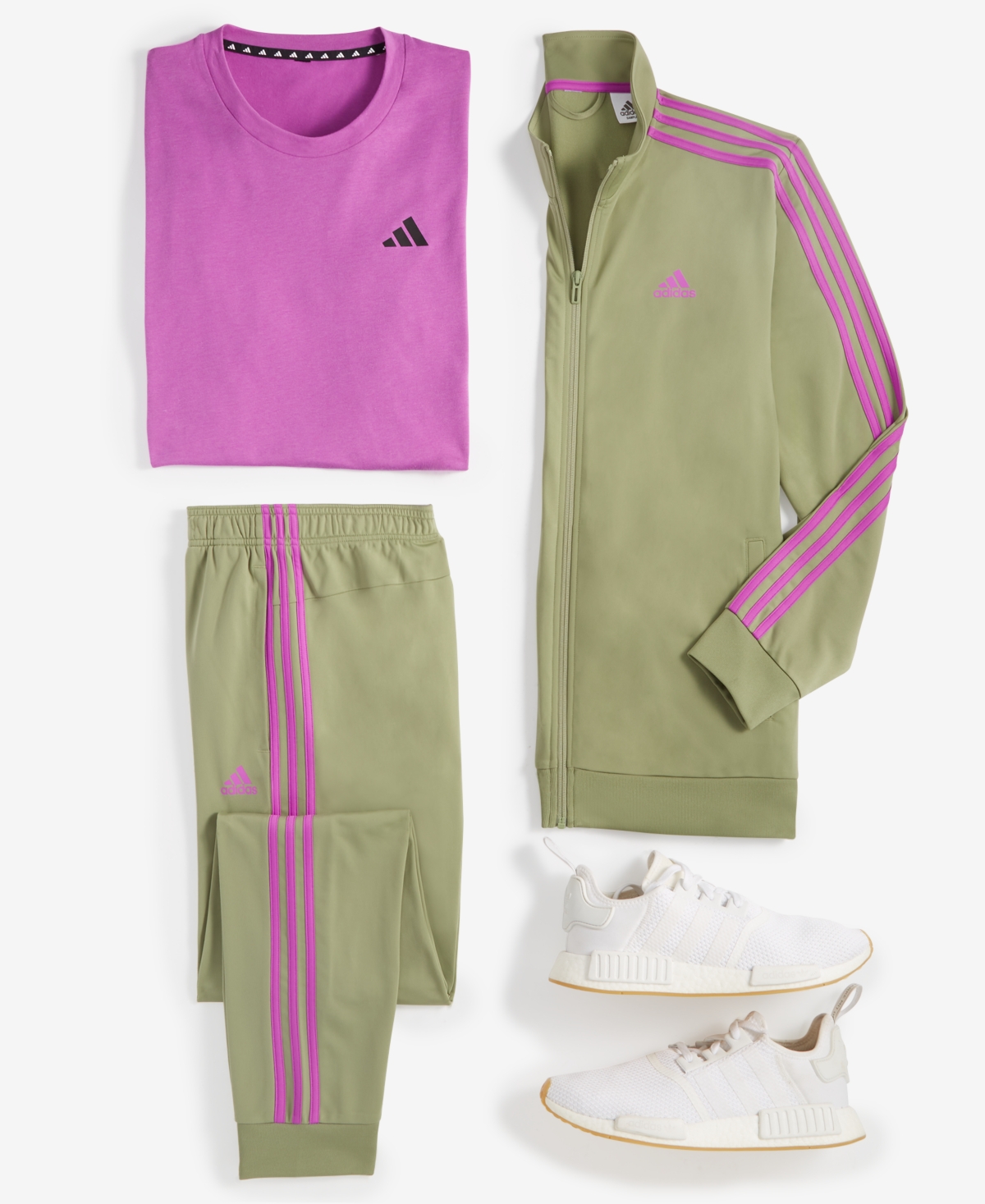 adidas Men's Tricot Jogger Pants - Tent Green/purple | Smart Closet