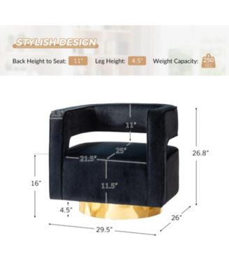 Carisa Contemporary Swivel 29.5" W Barrel Chair with Metal Base