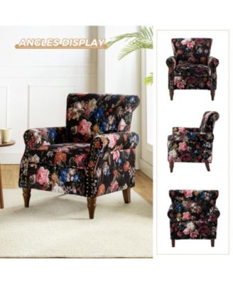 Avelina Wooden Armchair with Nailhead Trim