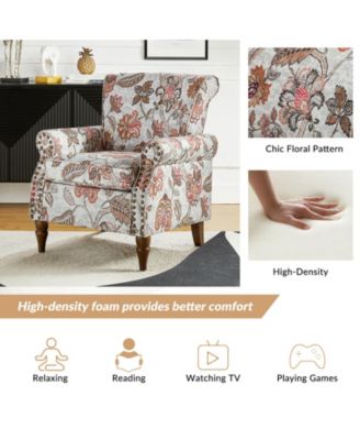 Avelina Wooden Armchair with Nailhead Trim