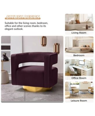 Carisa Contemporary Swivel 29.5" W Barrel Chair with Metal Base