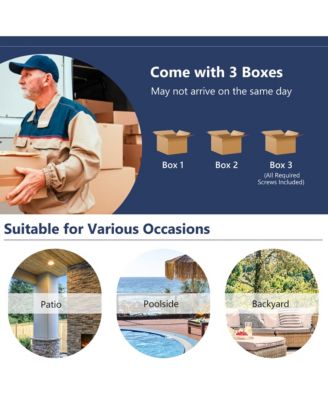 8 PCS Patio Rattan Furniture Set Glass Table Shelf Sofa Cushion Black