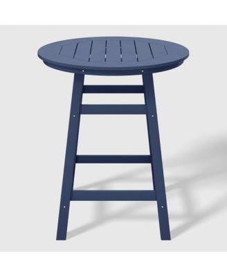 5 PC HDPE Outdoor Patio Dining Bar Table and Counter High Round Stools