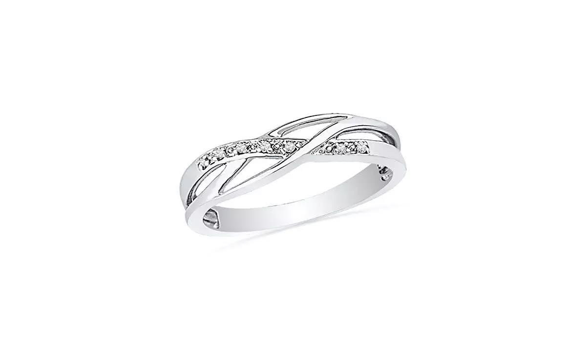Crystal Braided Ring- Braided Ring - Silver