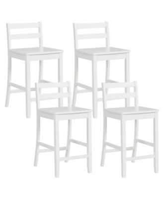 24-Inch Wooden Bar Stools Set of 4 with Ergonomic Backrest Counter Height Stools