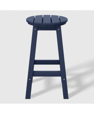 24" HDPE Outdoor Patio Round Counter Height  Stool Set of 2