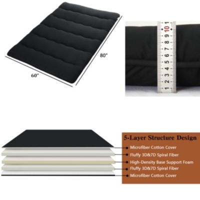 Queen Size Futon Mattress Floor Mattress Pad Portable Dorm Sleeping Pad, 60"x 80"