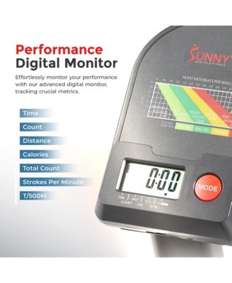 Compact Full Motion Rowing Machine, Full-Body Workout, Low-Impact, Extra-Long Rail, 350 LB Weight Capacity and FREE SunnyFit App via Bluetooth - SF-RW5639SMART