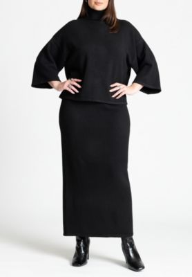 Women's Boxy Three Quarter Sleeve Turtleneck