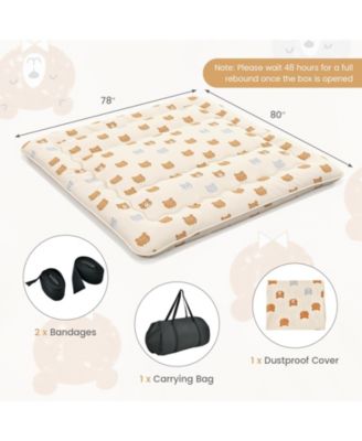 Foldable Futon Mattress with Washable Cover and Carry Bag for Camping