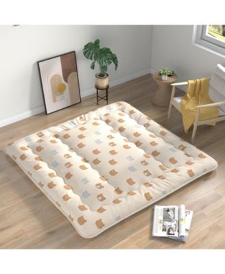 Foldable Futon Mattress with Washable Cover and Carry Bag for Camping