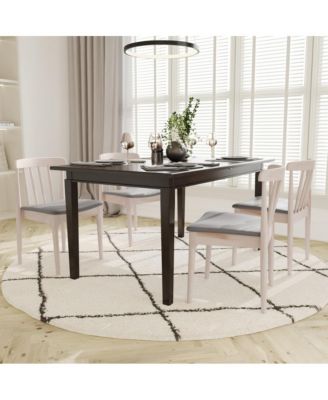 Charlize Set Of 2 Solid Wood Dining Chairs With Spindle Backrests And Vinyl Seats