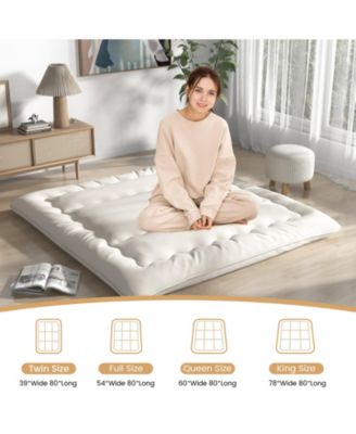 Futon Mattress Floor Sleeping Pad with Washable Cover