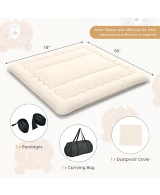 Futon Mattress Floor Sleeping Pad with Washable Cover