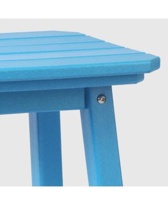 5-Piece HDPE Outdoor Patio Dining Bar Bistro Table Set with Counter High Stools