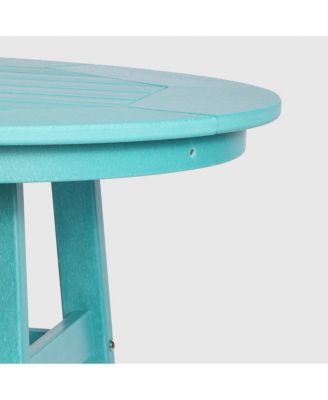 5 PC HDPE Outdoor Patio Dining Bar Table and Counter High Round Stools