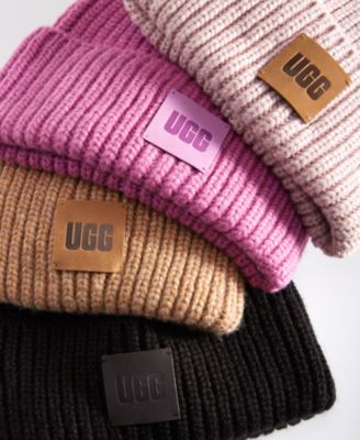 UGG® Women's Chunky Rib-Knit Logo-Patch Beanie - Macy's