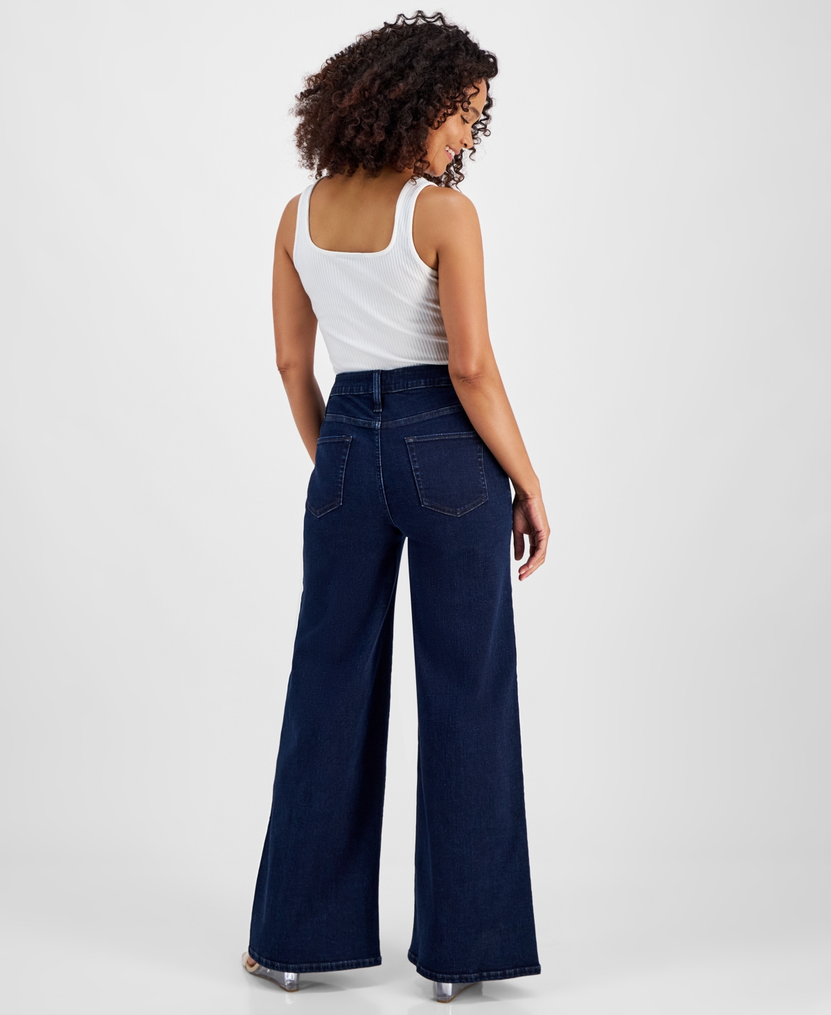 I.n.c. International Concepts Women's High-Rise Wide-Leg Denim Jeans, Created for Macy's