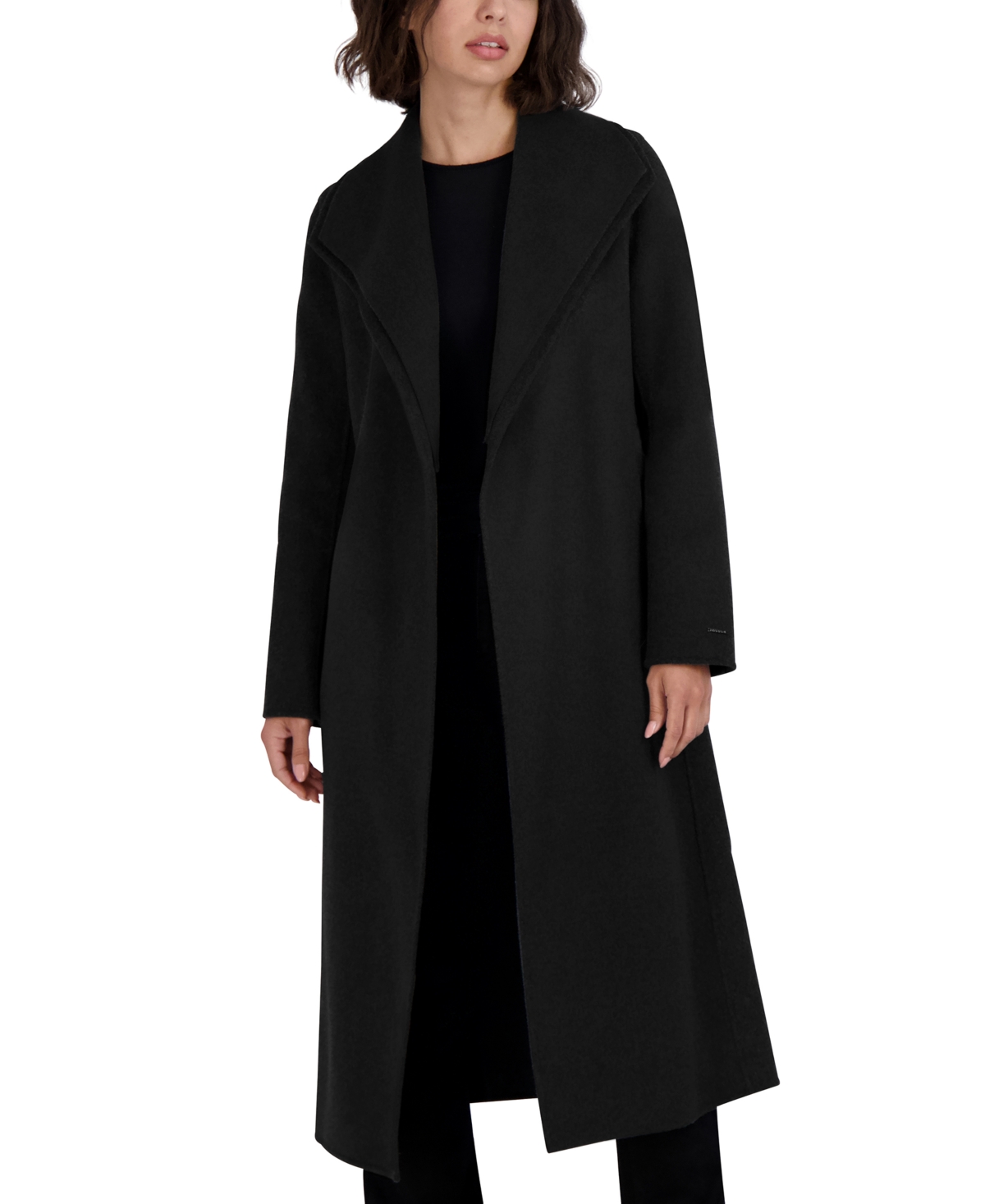 Tahari Women's Belted Wing-Collar Wrap Coat