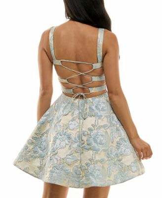 juniors' lace-back fit & flare dress Zip Code Maxi Dress main image 0