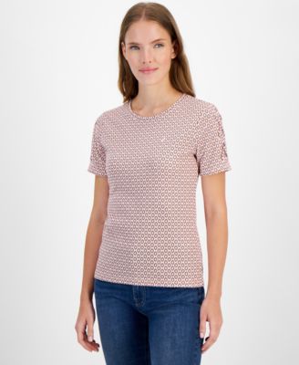 Nautica Jeans - Women's Printed Crewneck Cotton T-Shirt