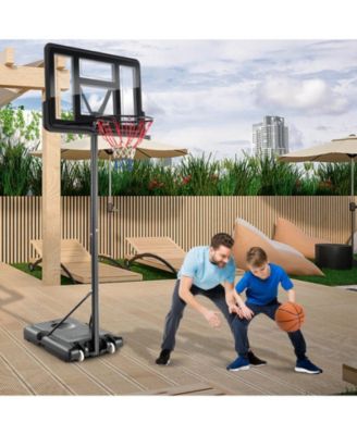 4.25-10 Feet Adjustable Basketball Hoop System with 44 Inch Backboard-A