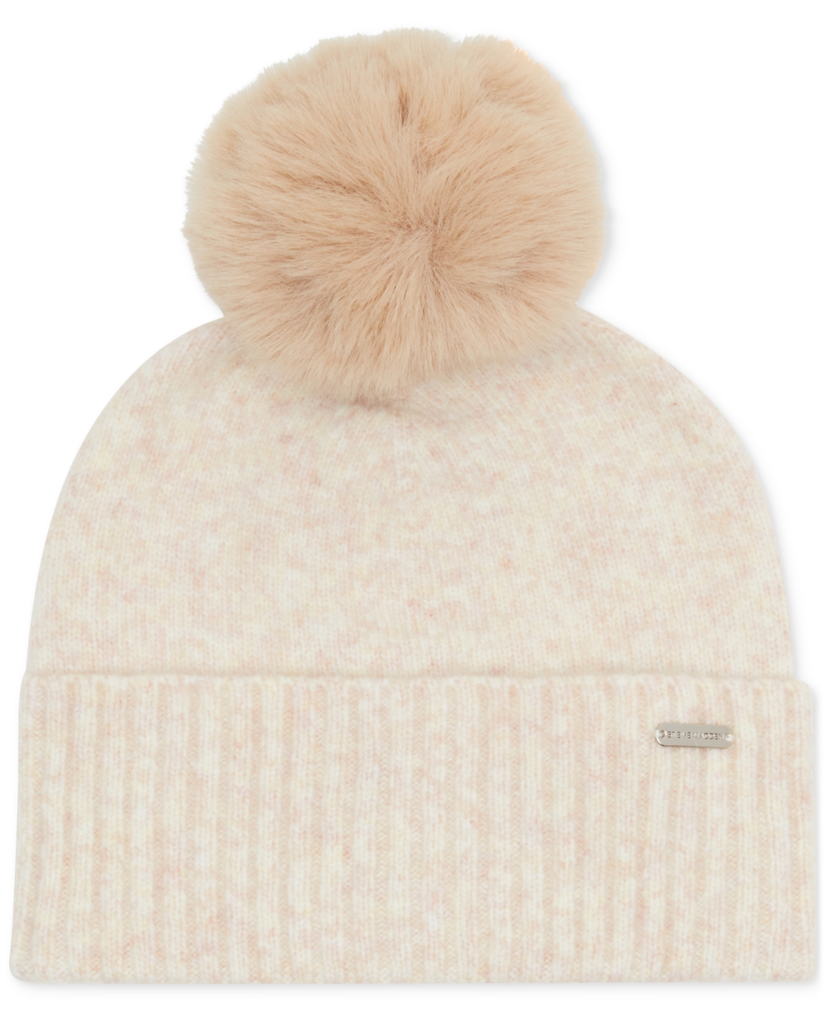 Steve Madden Women's Marled Knit Pom Pom Beanie