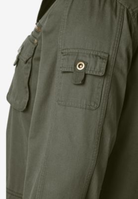 Big & Tall by KingSize 9 Pocket Twill Utility Jacket