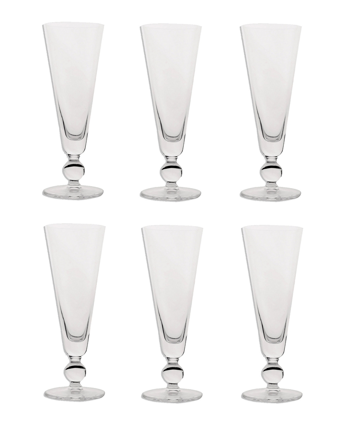 Costa Nova Champagne Flutes, Set Of 6 In Clear