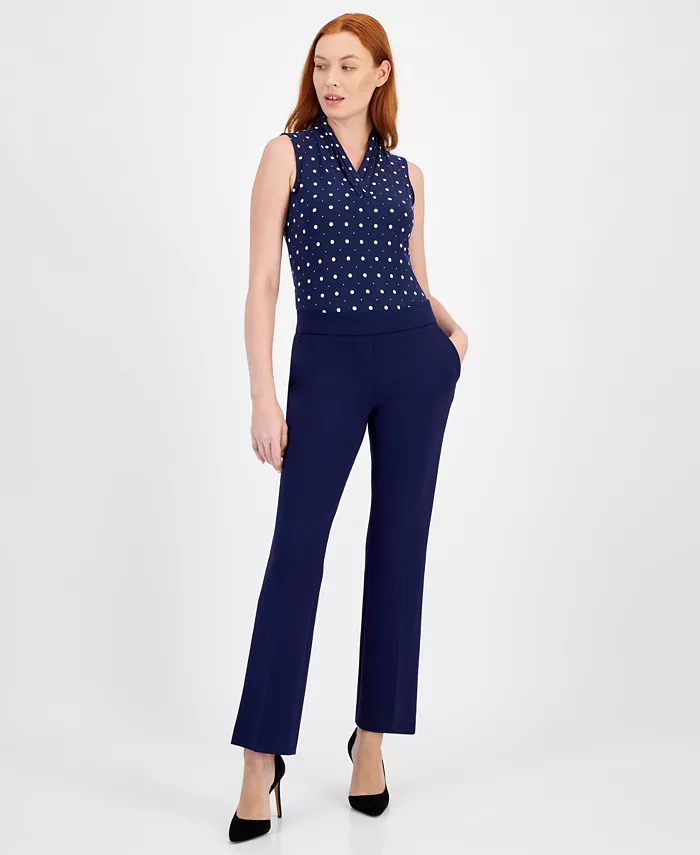 Women's Compression Mid-Rise Pull-On Slash-Pocket Pants - thumbnail 2