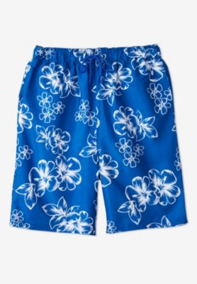 Big & Tall Hibiscus Print 8" Swim Trunks