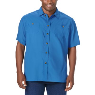 Big & Tall Solid Wrinkle-Resistant Short Sleeve Button Down