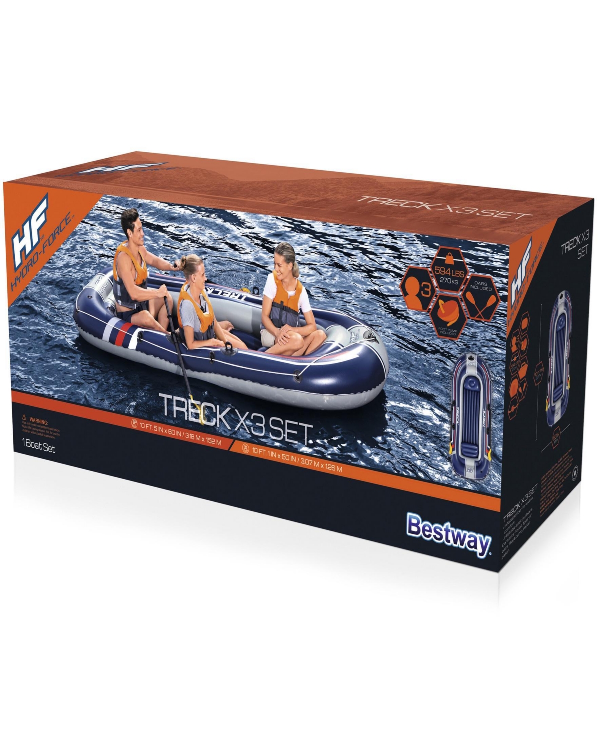 BESTWAY HYDRO-FORCE TRECK X3 INFLATABLE RAFT SET 