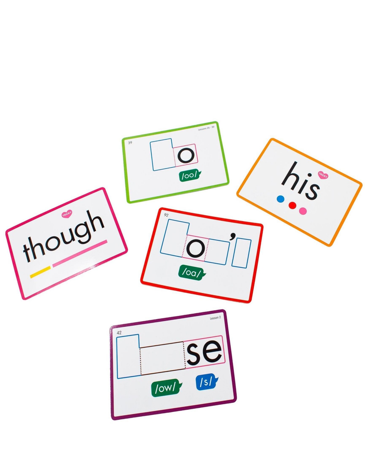 Junior Learning Rainbow Phonics - Heart Words Word Cards