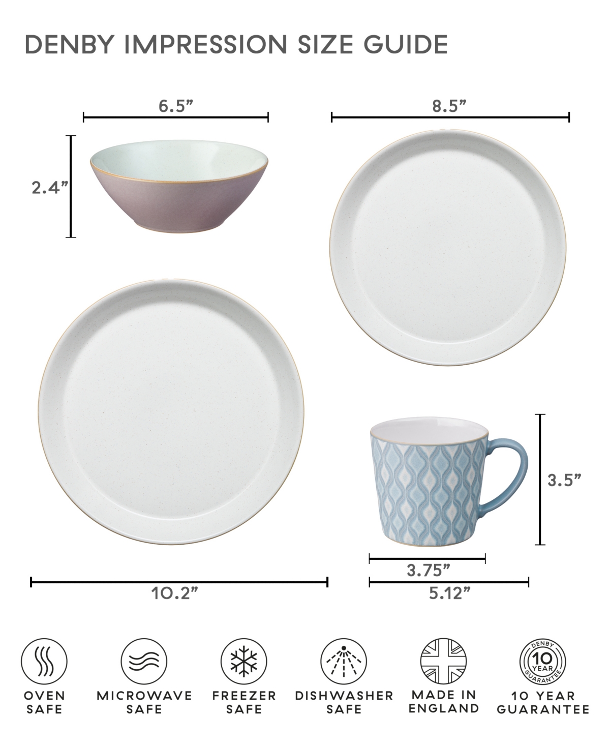 Denby Impression Pink Set of Dinner Plates