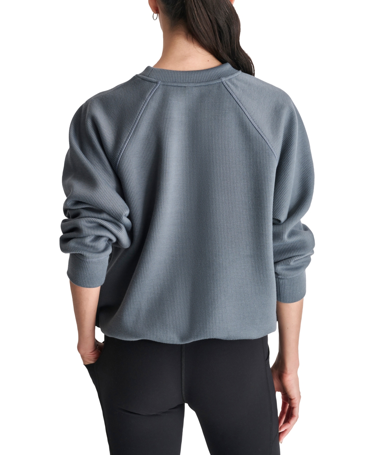 Dkny Sport Women's Varsity Puffed Logo Drawcord Sweatshirt