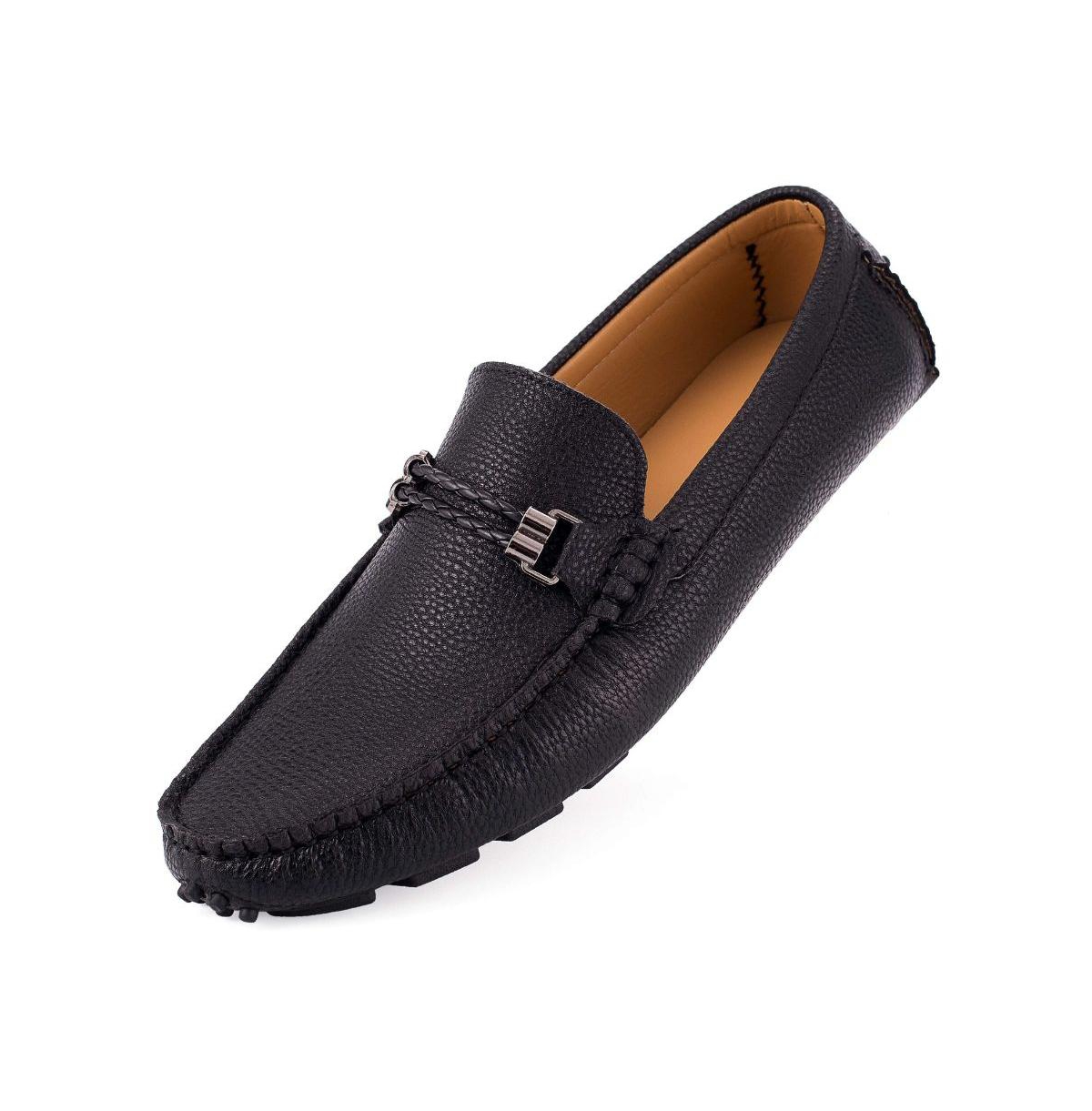 Mio Marino Men's Speckled Leather Casual Loafers