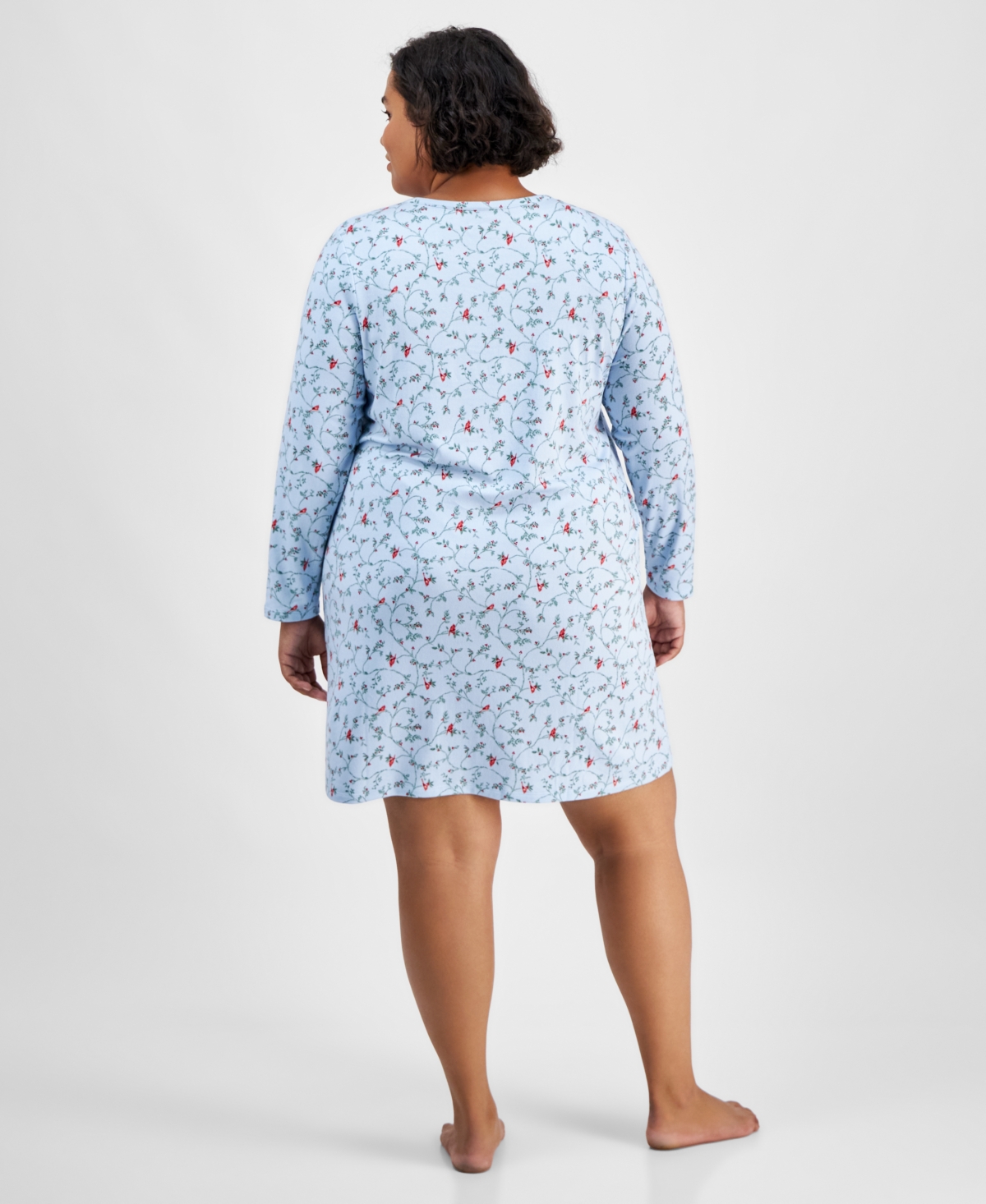 Charter Club Plus Size Soft Knit Printed Sleepshirt, Created for Macy's
