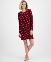 Charter Club Women's Soft Knit Printed Sleepshirt, Created for Macy's - Ditsy Bouquet Red